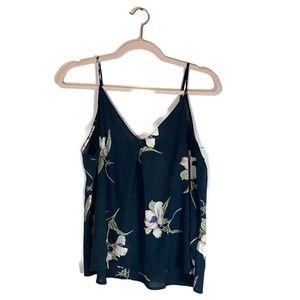 NWT Lush Rhodes V-Neck Cami Top Sz M Dark Floral StitchFix Navy Tank Sleeveless